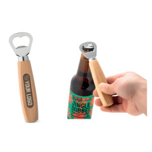Abridor de Garrafa Metal Cabo de Madeira